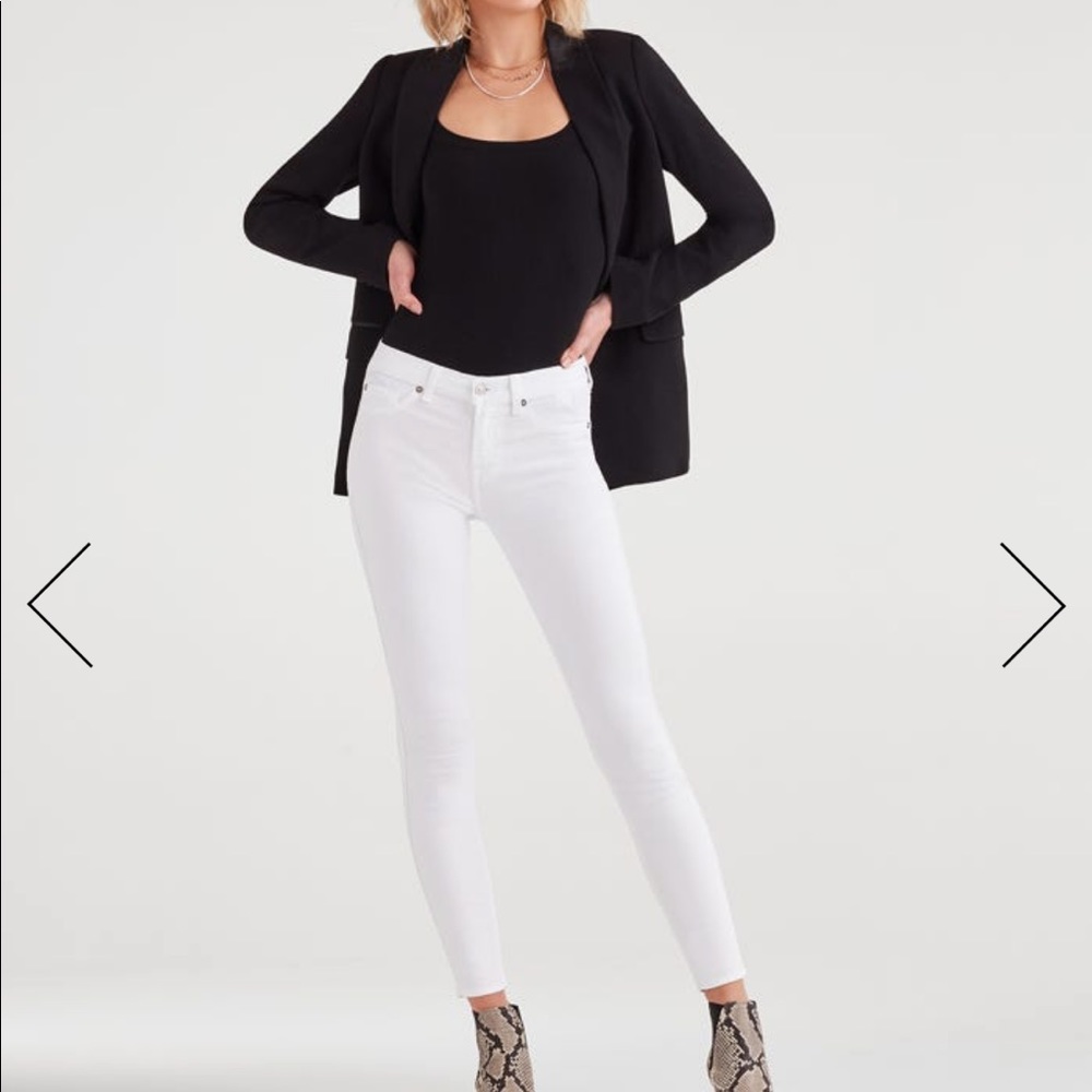 7 For All Mankind White Skinny Jeans Size 26